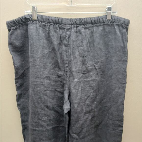 Eileen Fisher Women's 100% Linen Drawstring Straight Leg Pants Black Size Small - Picture 7 of 10